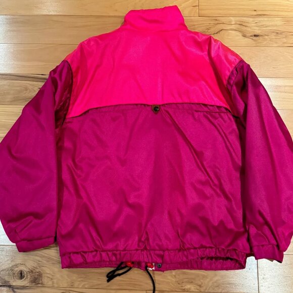 Vintage Neon Ski Jacket Coat Snowboard Winter Pink Pockets Zip Retro 80s/90s - Picture 2 of 8